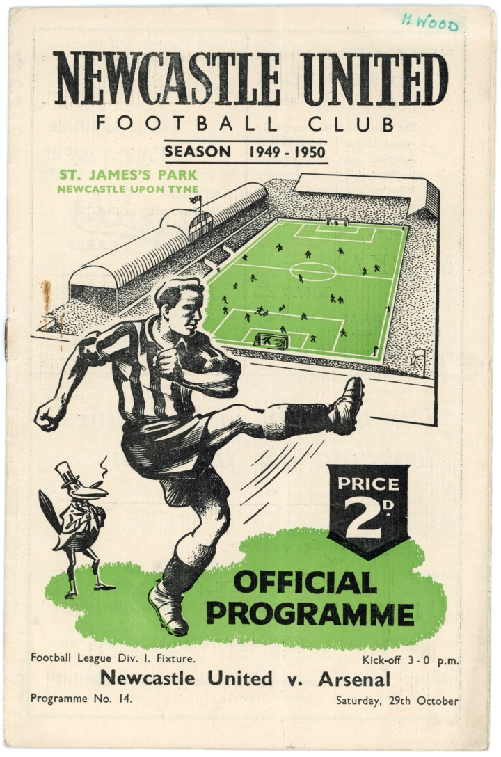 1949-50 Newcastle United vs Arsenal football programme football programme