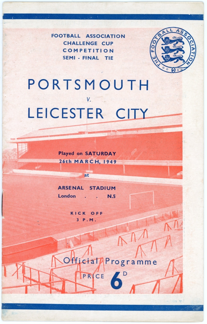 1949 F.A Cup semi Final Portsmouth vs Leicester football programme football programme