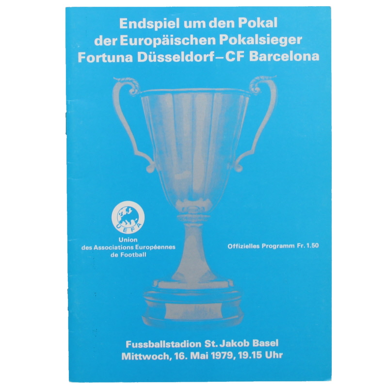 1979 European Cup Winners Cup Final Barcelona vs Fortuna Dusseldorf programme