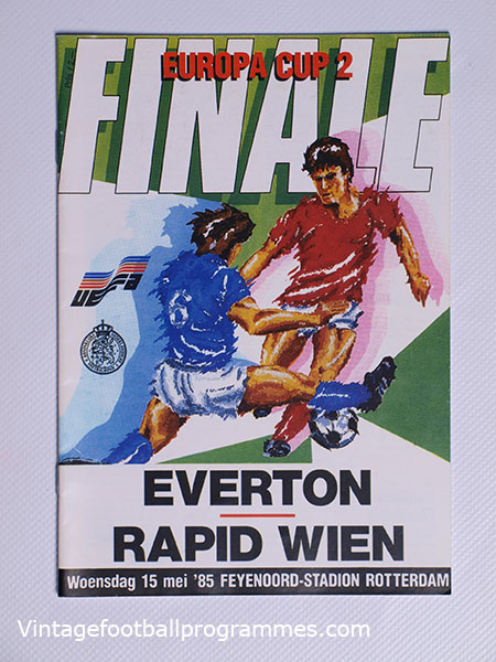 1985 European Cup Winners Cup Final Everton vs Rapid Vienna Programme