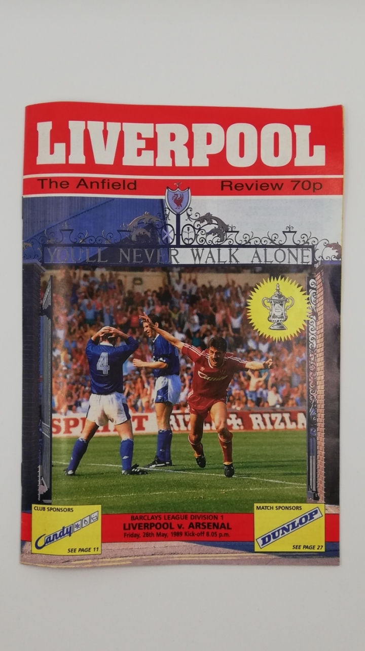 1988-89 Liverpool vs Arsenal Football Programme Title Decider football programme