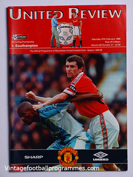 1998-99 Manchester United vs Southampton 'Treble Season Programme'