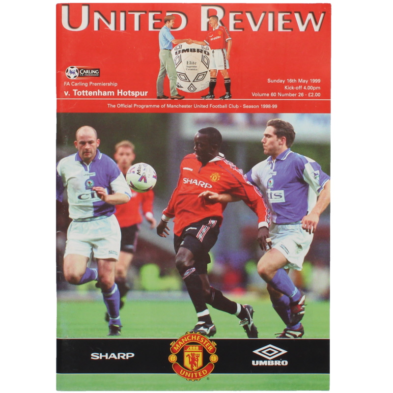 1998-99 Manchester United vs Tottenham Hotspur league title clincher from Treble Season