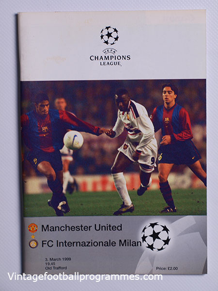 1998-99 UEFA Champions League Manchester United vs Inter Milan 'Treble Season Programme'