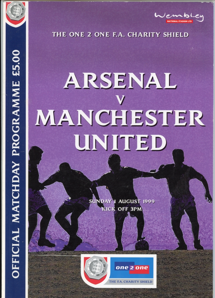 1999 Charity Shield Arsenal vs Manchester United football programme football programme