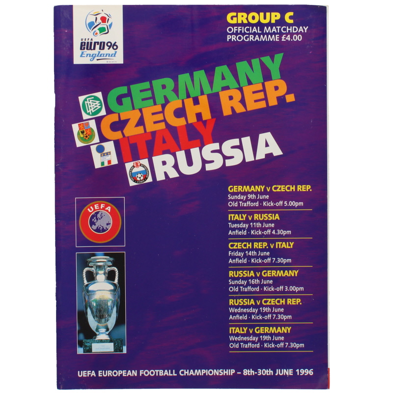 Euro 96 Group C Germany, Czech Republic, Italy, Russia programme