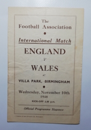 1948-49 England vs Wales programme