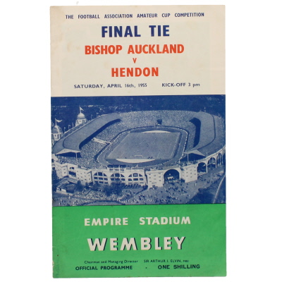 1955 Amateur Cup Final Bishop Auckland vs Hendon programme
