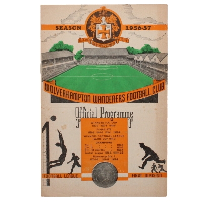 1956-57 Wolverhampton Wanderers vs Borussia Dortmund programme