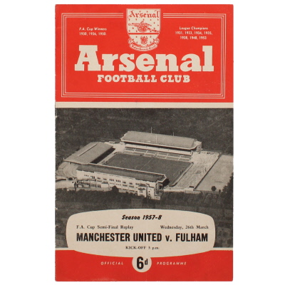 1957-58 FA Cup Semi Final Replay Manchester United vs Fulham 'Munich Air Disaster Season'