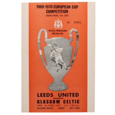 1970 European Cup Semi Final 1st leg Leeds United vs Celtic programme