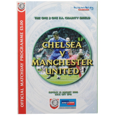 2000 Charity Shield Chelsea vs Manchester United programme