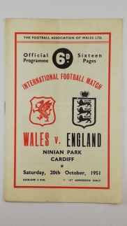1951-52 Wales vs England programme
