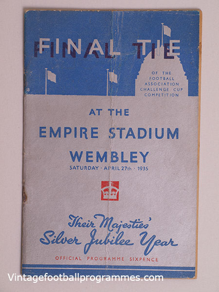 1935 F.A Cup Final Programme, Sheffield Wednesday vs West Bromwich Albion football programme
