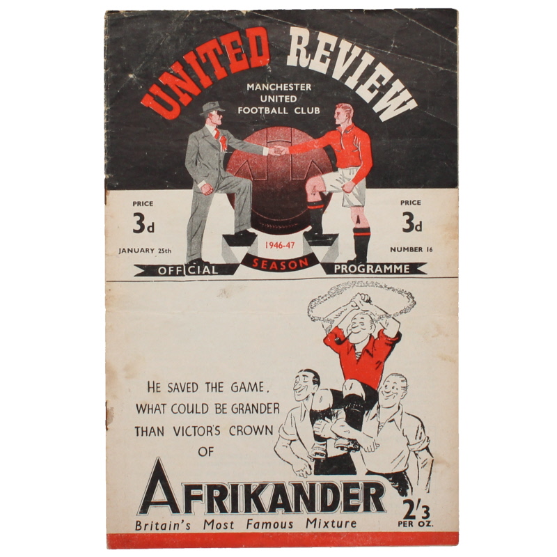 1946-47 Manchester United vs Nottingham Forest F. Cup 4th round programme football programme