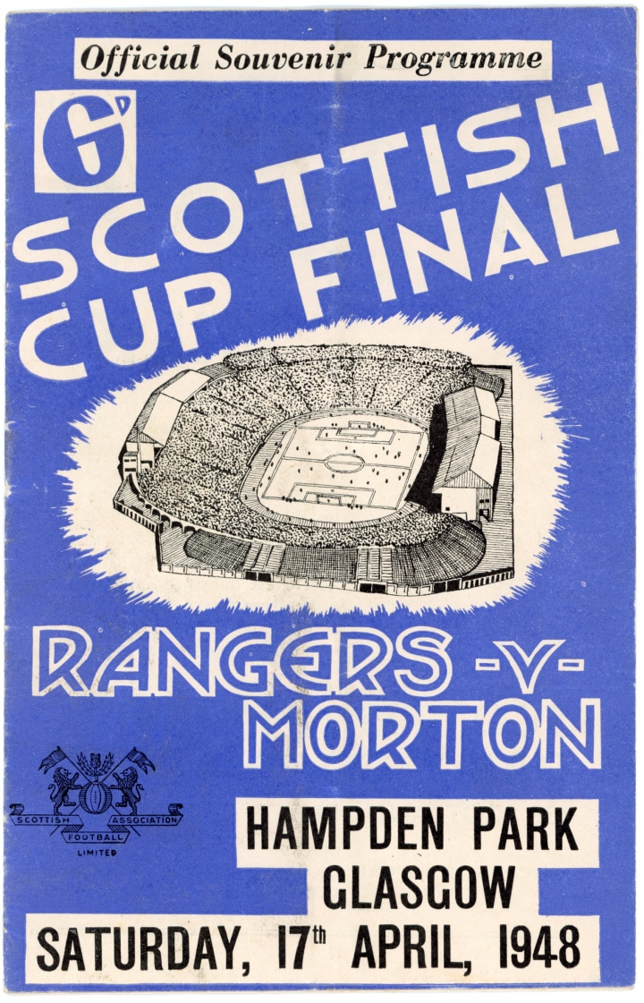 1948 Scottish Cup Final Rangers vs Morton programme football programme