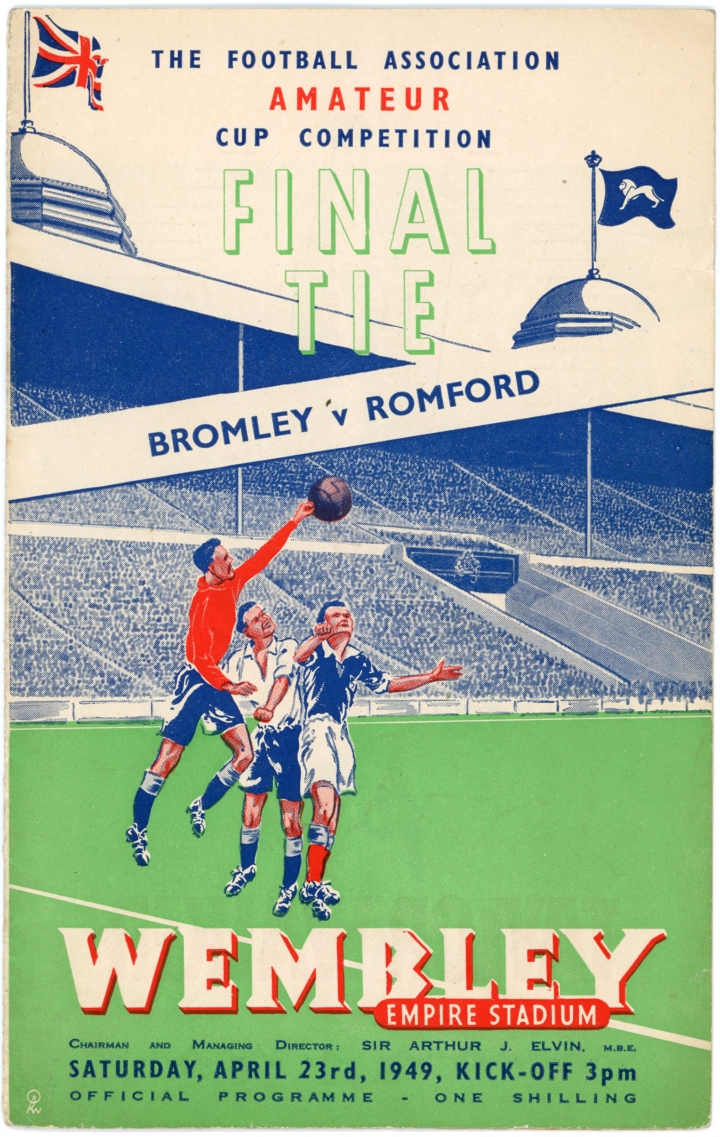 1949 Amateur Cup Final Bromley vs Romford programme football programme