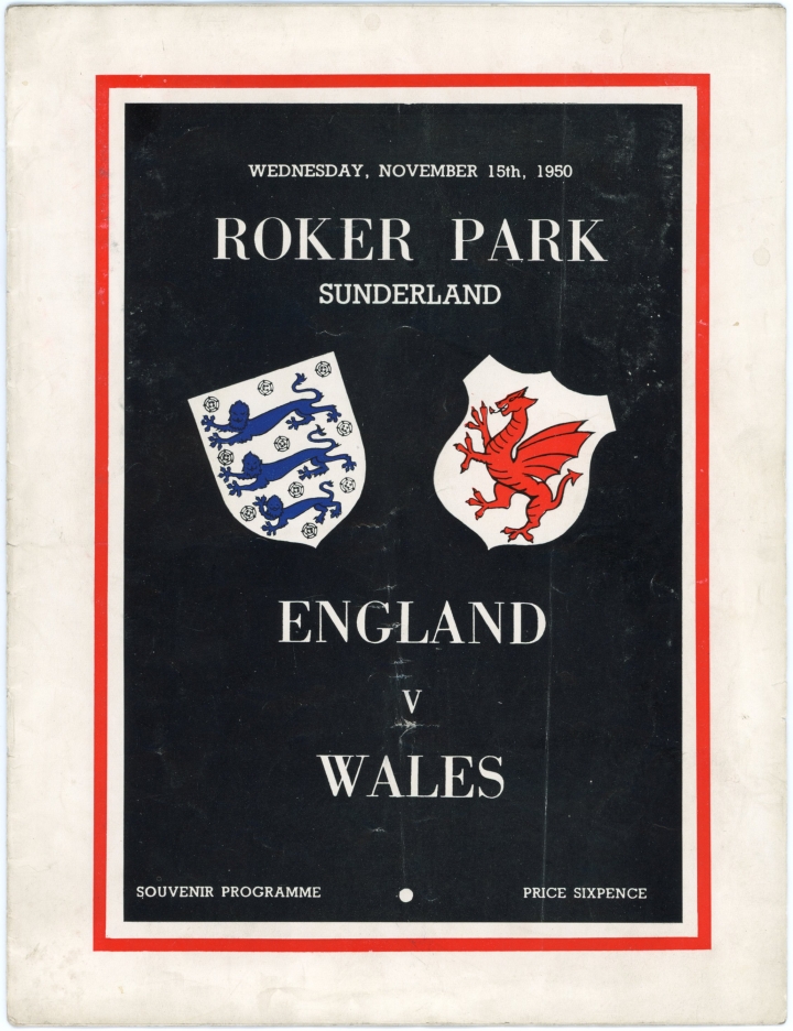 1950 England vs Wales programme