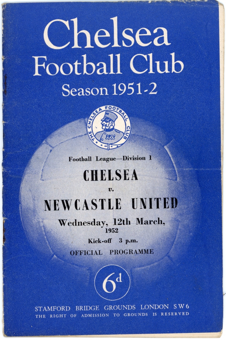 1951-52 Chelsea vs Newcastle United programme football programme