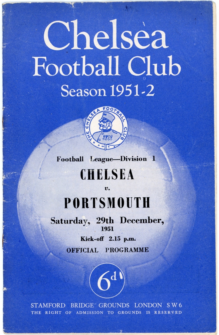 1951-52 Chelsea vs Portsmouth programme football programme