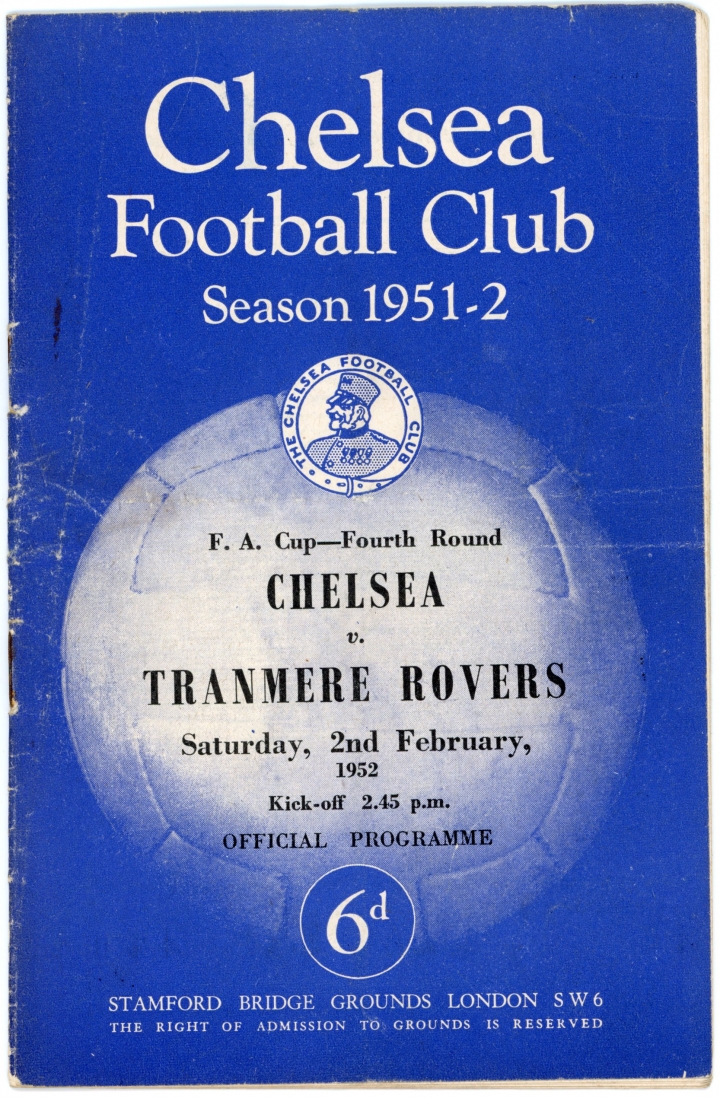 1951-52 Chelsea vs Tranmere Rovers programme