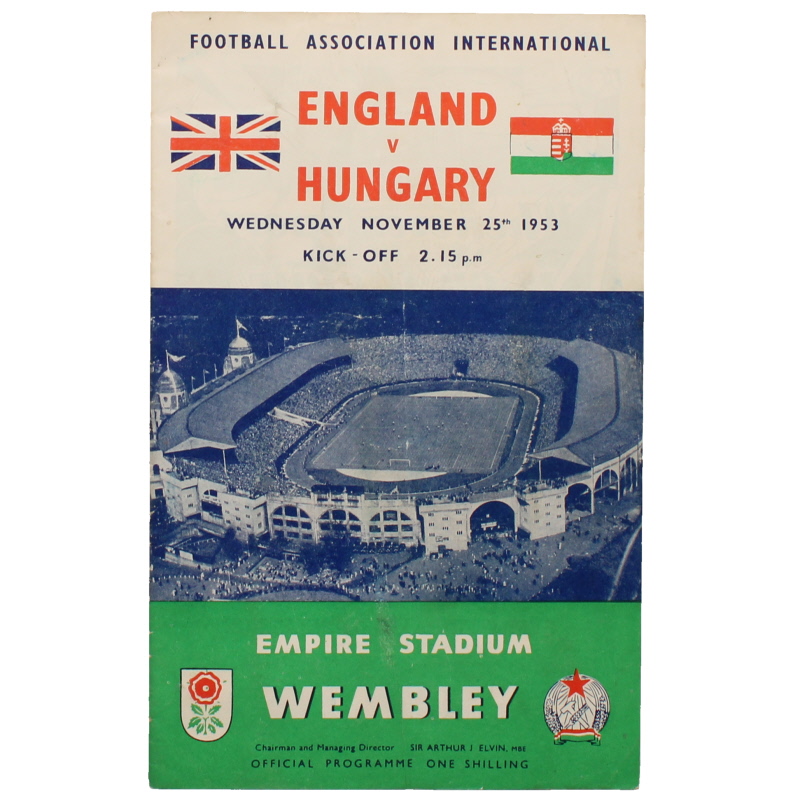 1953-54 England vs Hungary programme