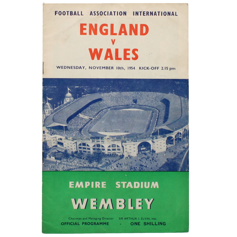 1954-55 England vs Wales programme