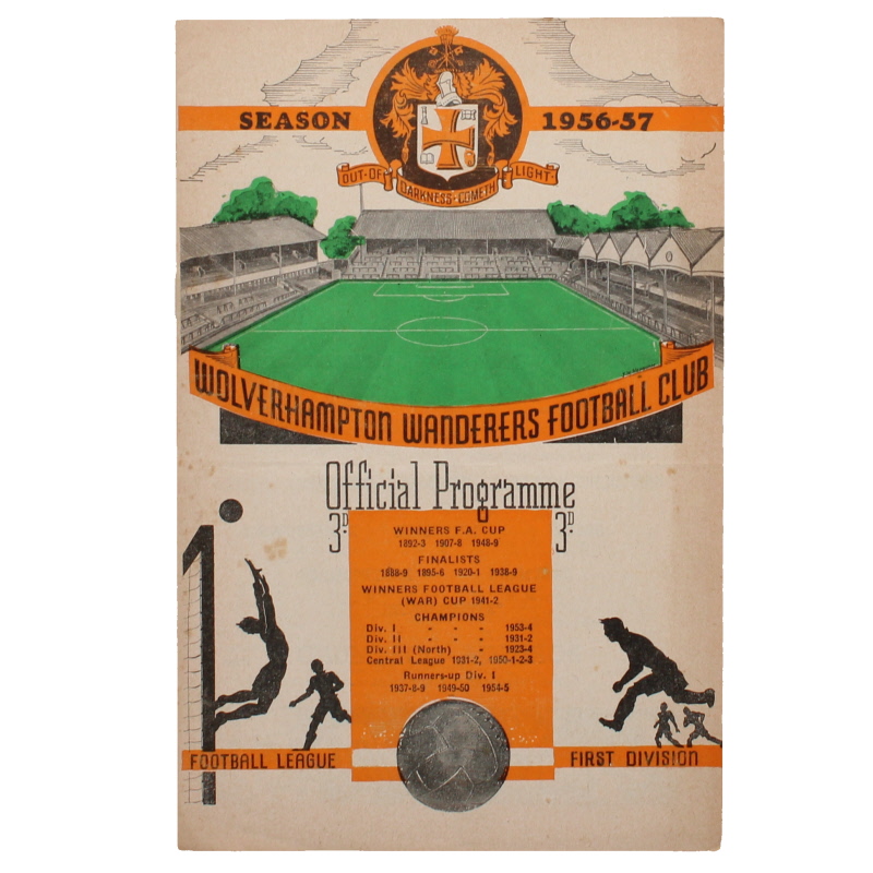 1956-57 Wolverhampton Wanderers vs Borussia Dortmund programme