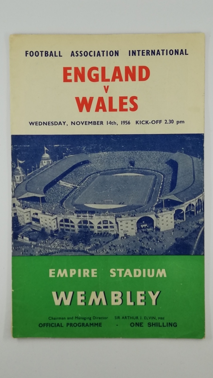 1956 England vs Wales programme football programme