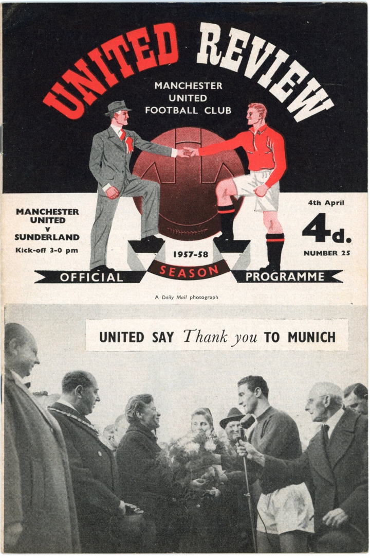 1957-58 Manchester United vs Sunderland programme football programme