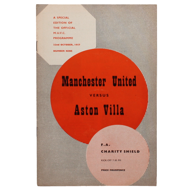 1957 Charity Shield Manchester United vs Aston Villa programme football programme