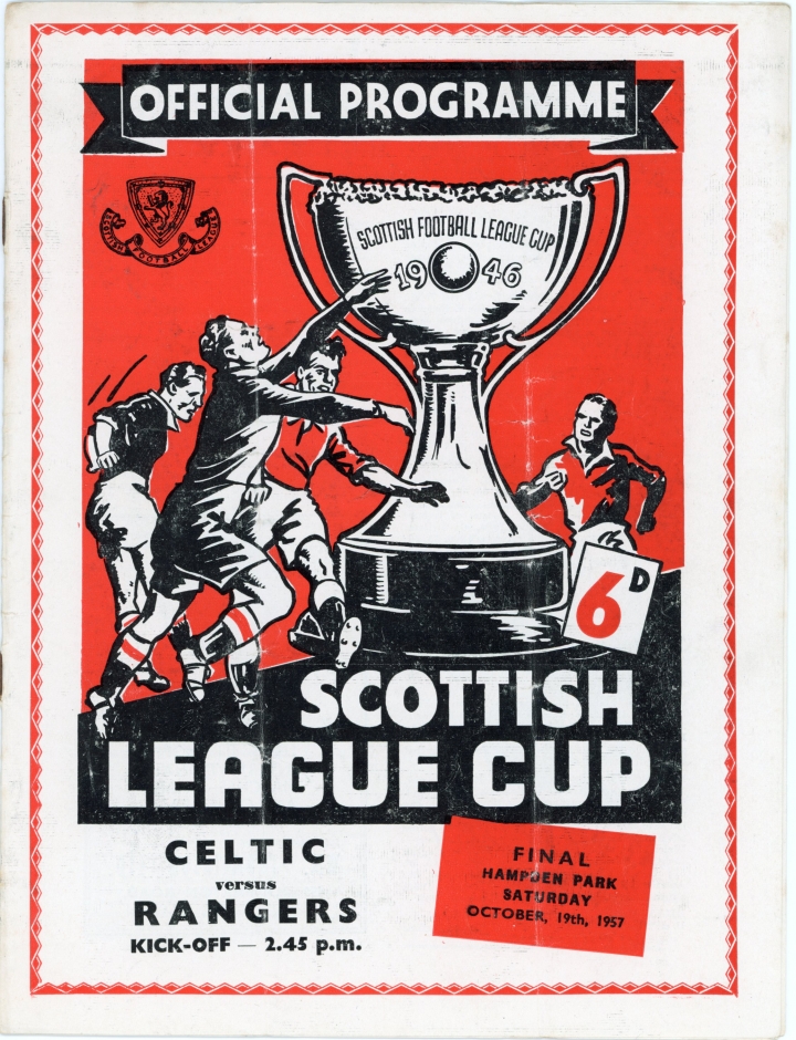 1957 Scottish League Cup Final Celtic vs Glasgow Rangers programme football programme