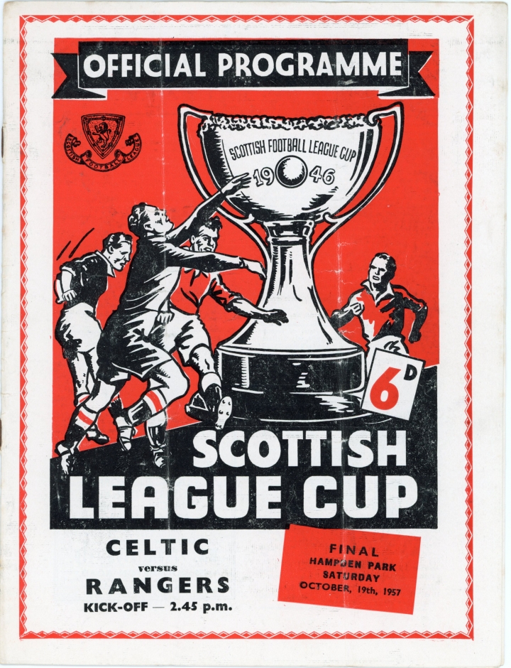 1957 Scottish League Cup Final Celtic vs Glasgow Rangers programme