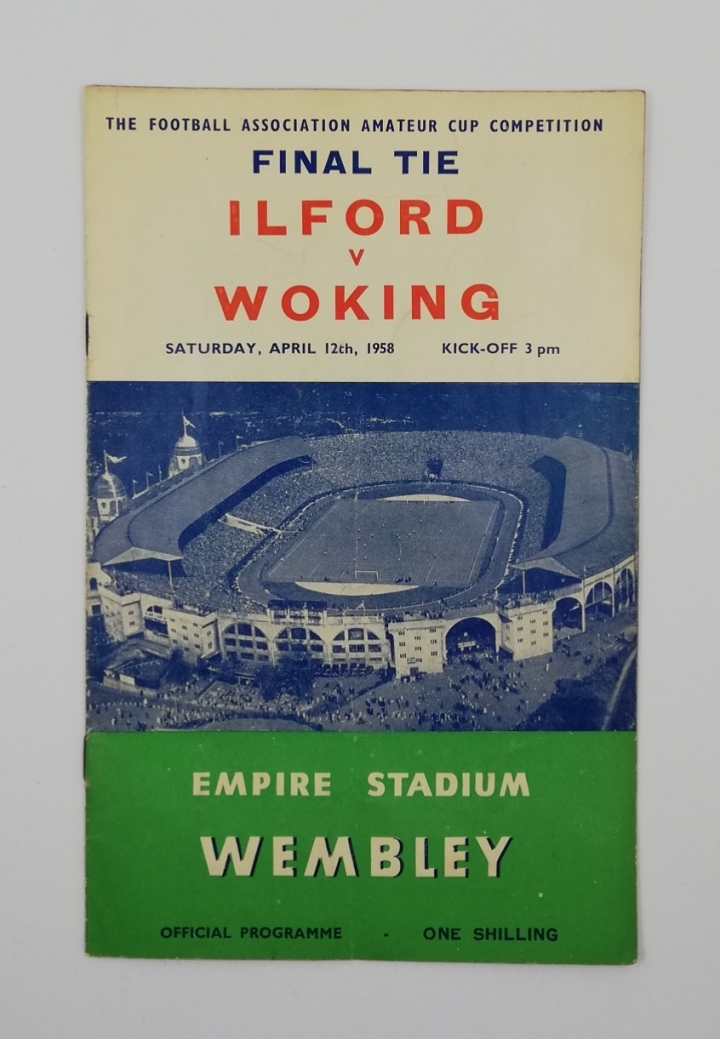 1958 Amateur Cup Final Ilford vs Woking programme