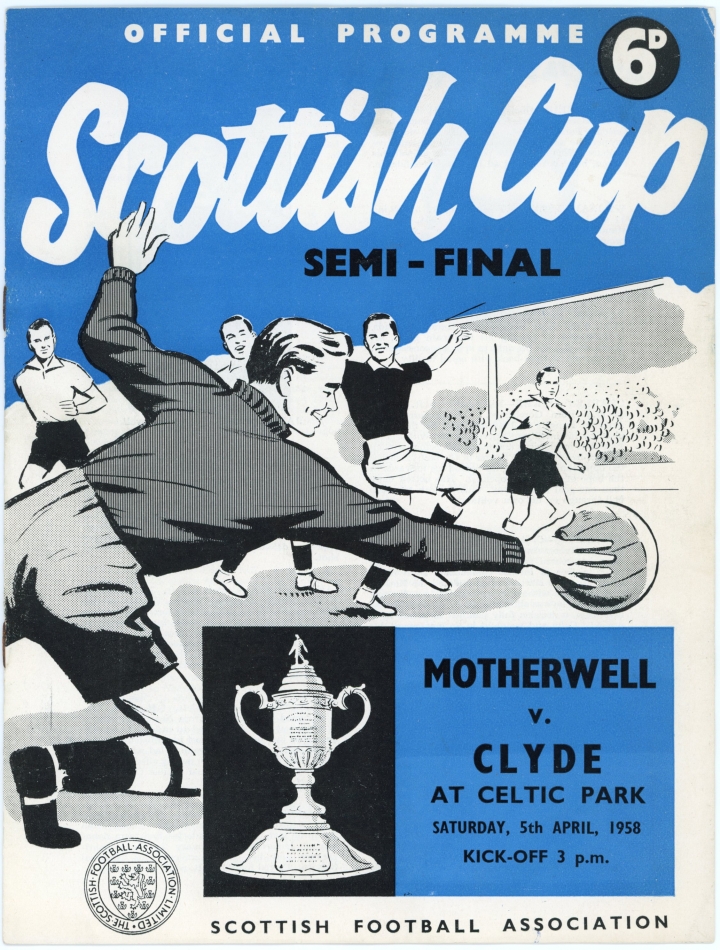 1958 Scottish Cup Semi Final Motherwell vs Clyde programme