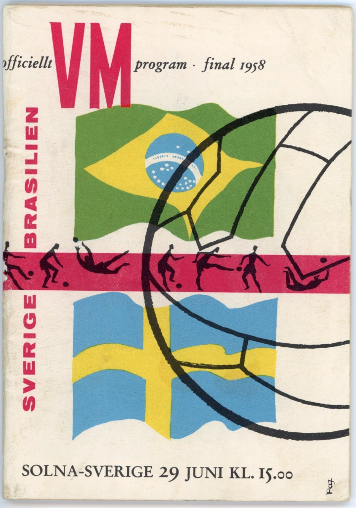 1958 World Cup Final Sweden vs Brazil Programme