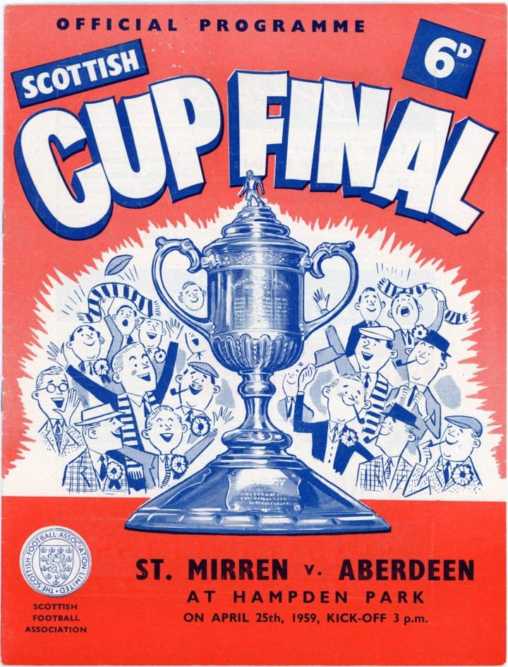 1959 Scottish Cup Final St.Mirren vs Aberdeen programme football programme