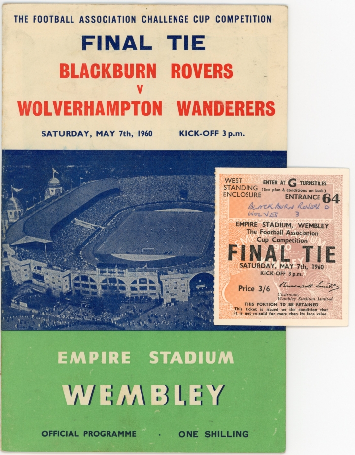 1961 F.A Cup Final Leicester City vs Tottenham Hotspur Programme and Ticket football programme