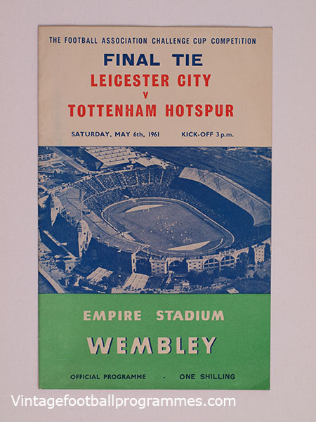 1961 F.A Cup Final Leicester City vs Tottenham Hotspur Programme football programme