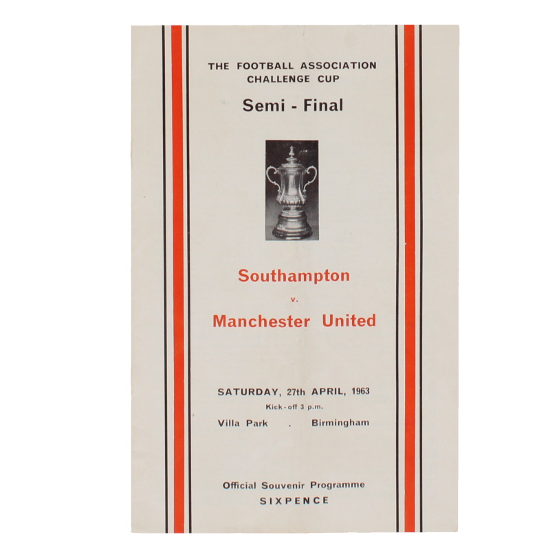 1963 F.A Cup Semi Final Southampton vs Manchester United programme