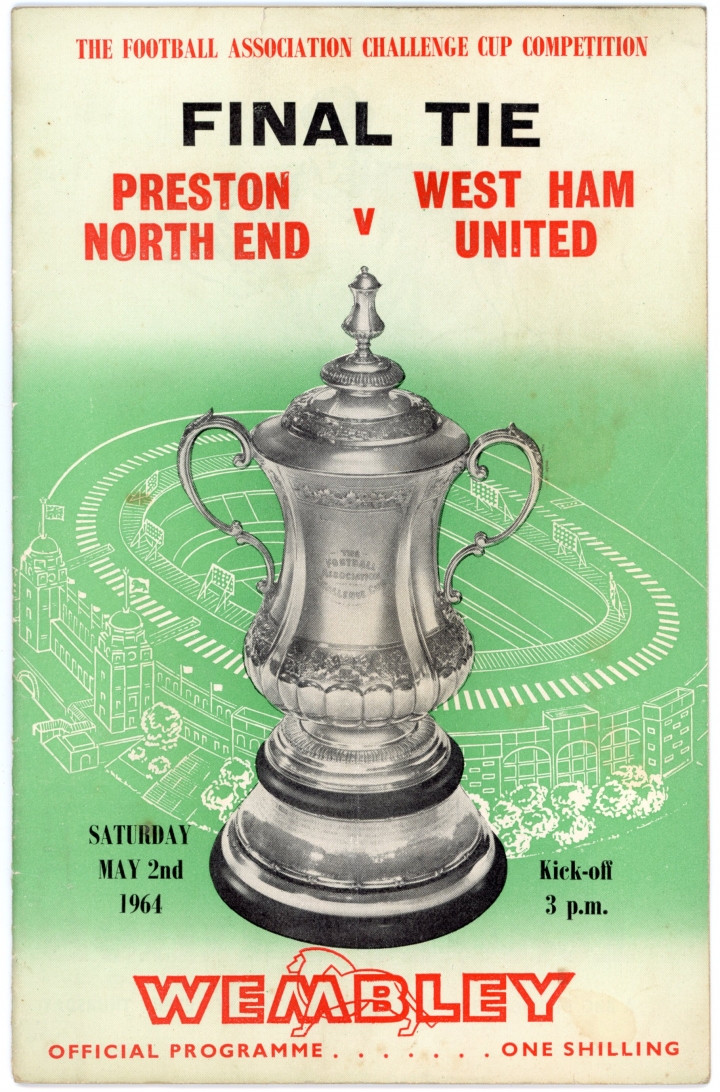 1964 F.A Cup Final Preston North End vs West Ham United Programme