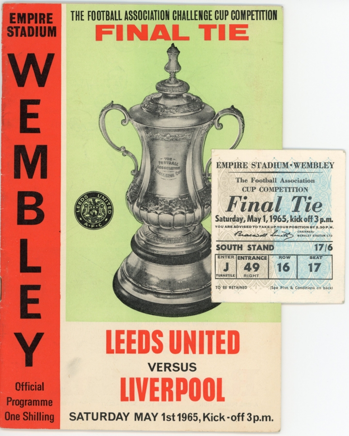1965 F.A Cup Final Leeds United vs Liverpool programme and ticket football programme