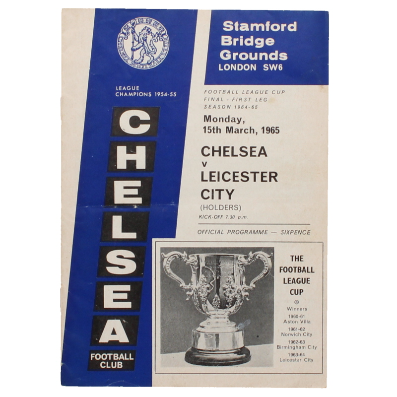 1965 League Cup Final First Leg Chelsea vs Leicester City programme