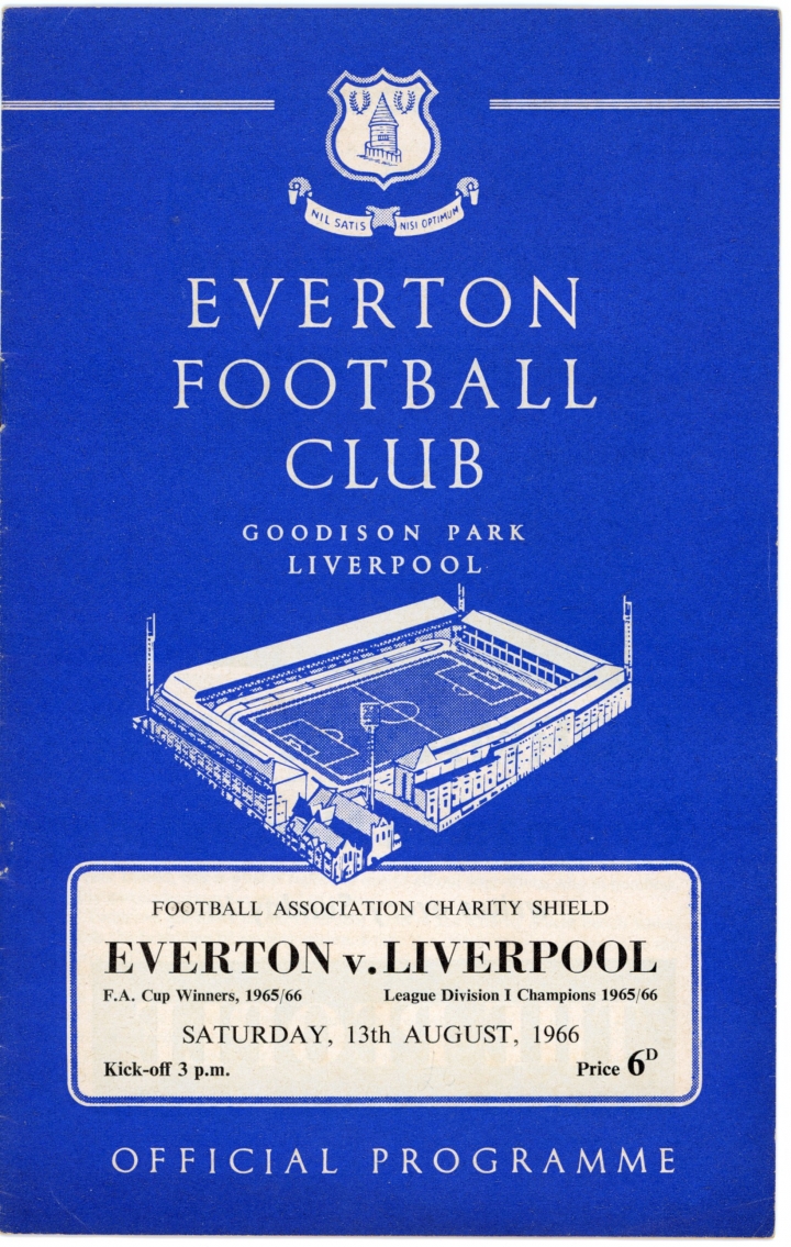 1966 Charity Shield Everton vs Liverpool programme