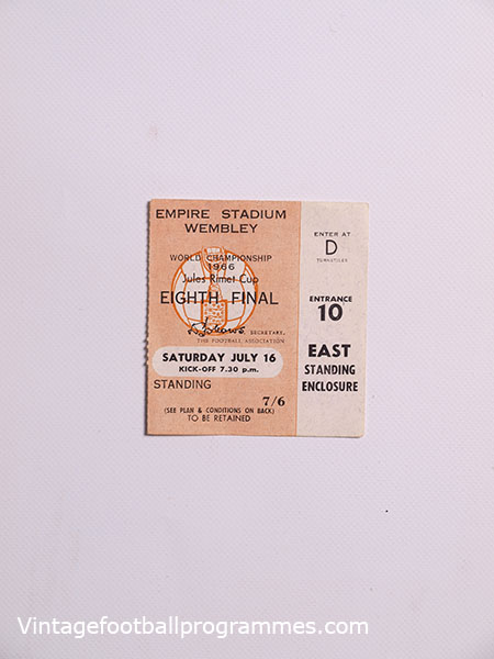 1966 World Cup England vs Mexico Group Stage Ticket