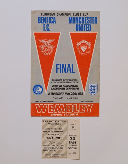 1968 European Cup Final Benfica vs Manchester United Programme and Ticket