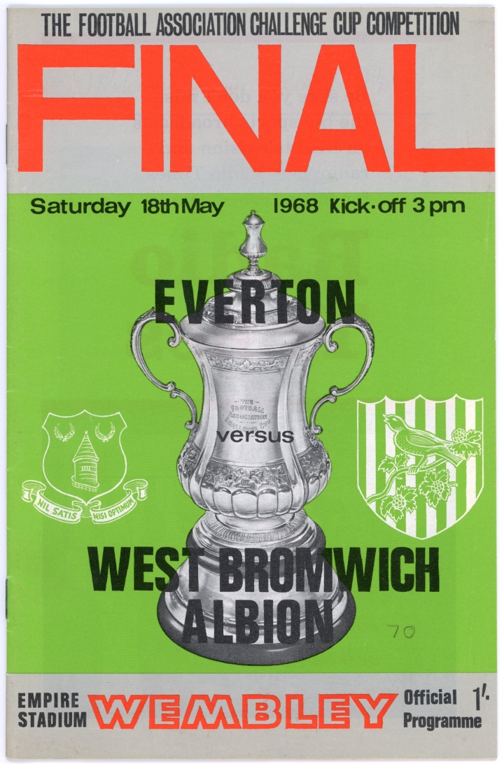 1968 F.A Cup Final Everton vs West Bromwich Albion programme football programme