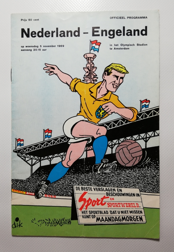 1969-70 Holland vs England football programme