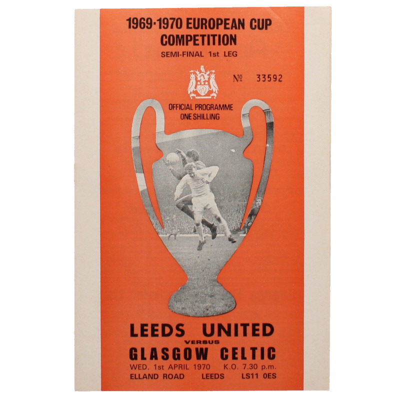 1970 European Cup Semi Final 1st leg Leeds United vs Celtic programme football programme