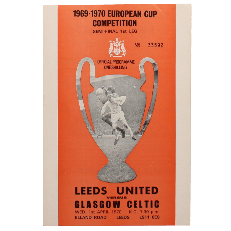 1970 European Cup Semi Final 1st leg Leeds United vs Celtic programme